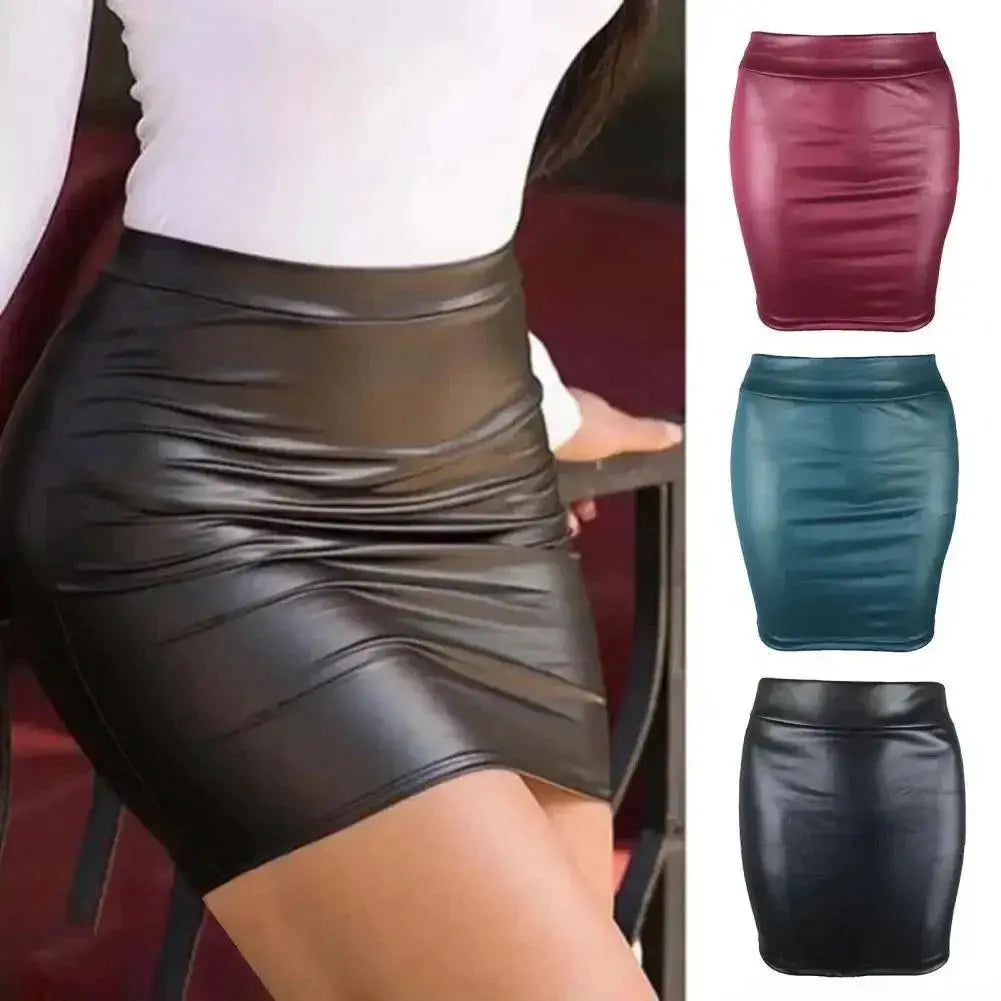 Sleek Faux Leather Bodycon Skirt Chic Women Fashion Piece