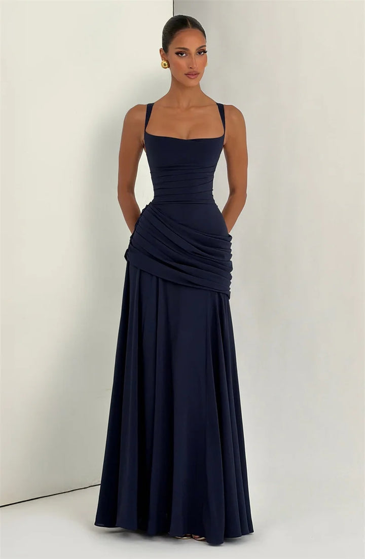 Elegant Off Shoulder Backless Maxi Dress