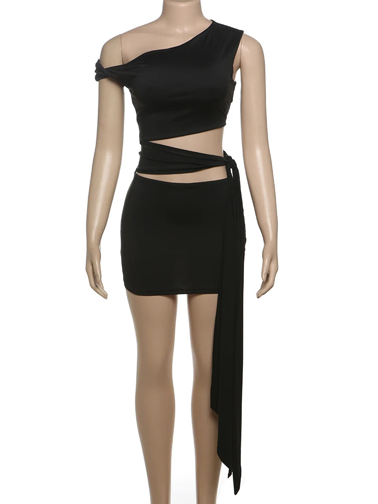 Weird Puss Hollow Dress Women Mini Bodycon Club