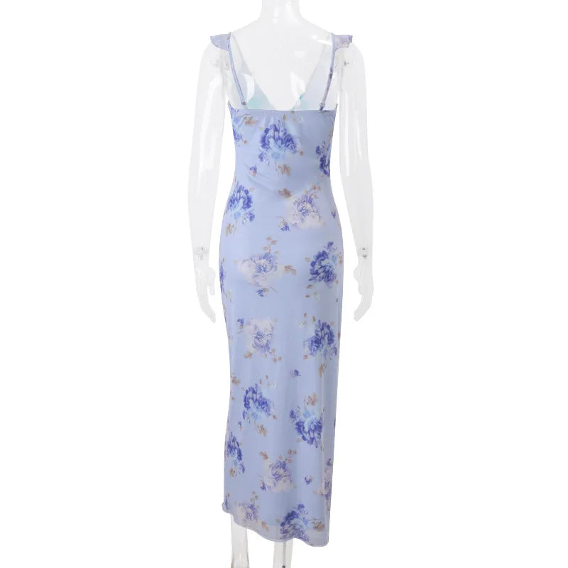 Exclusive Cryptographic Floral Maxi Dress With