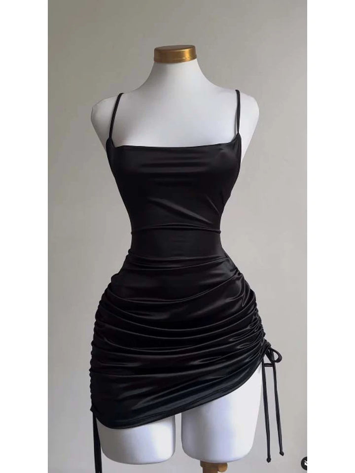 Sexy Sleeveless Backless Bodycon Mini Dress Satin