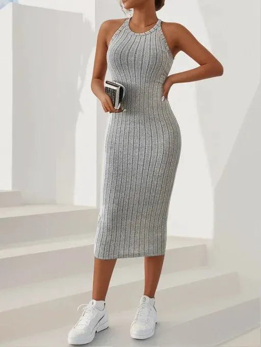 Elegant Bodycon Halter Neck Tank Dress Timeless Chic Comfort