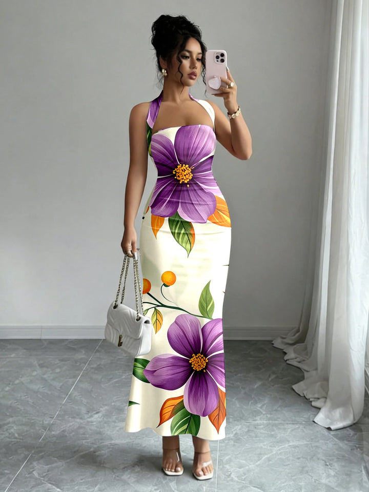 Flowing Long Skirt With Hanging Neck Design