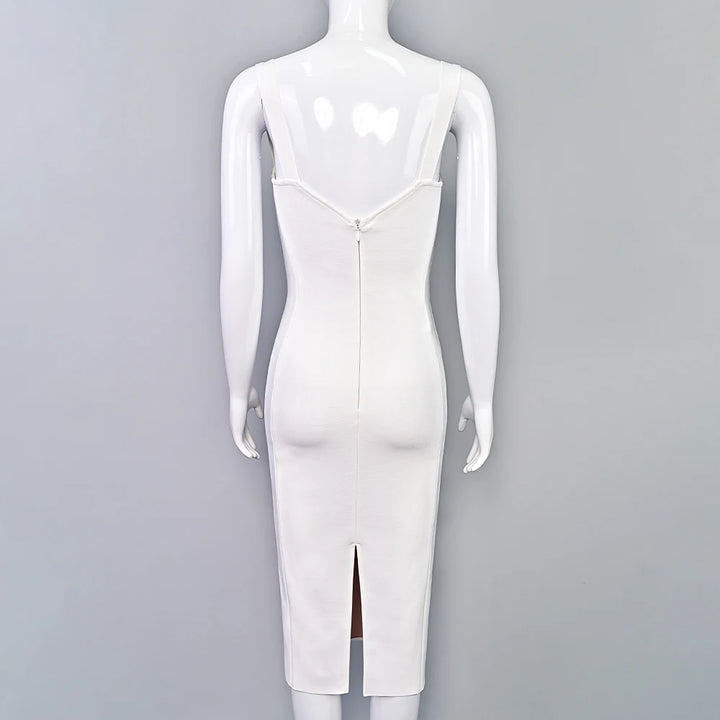 Beaukey Vintage Lace Bandage Dress Elegant