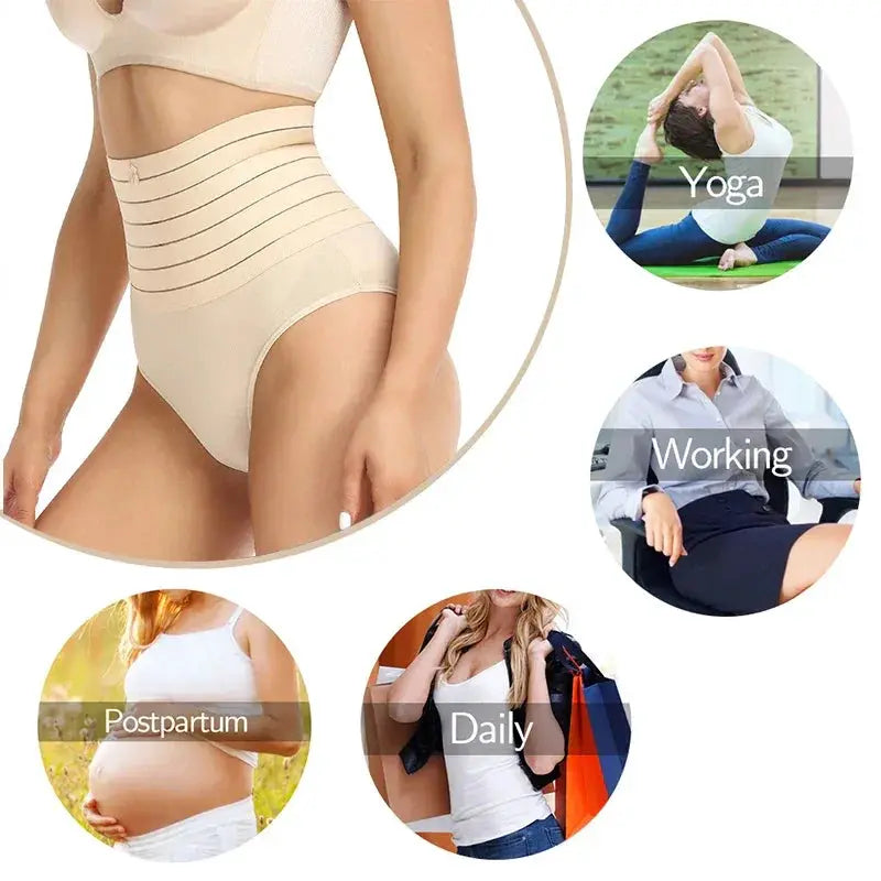 High Waisted Tummy Control Thong Slimming Body Shapewear