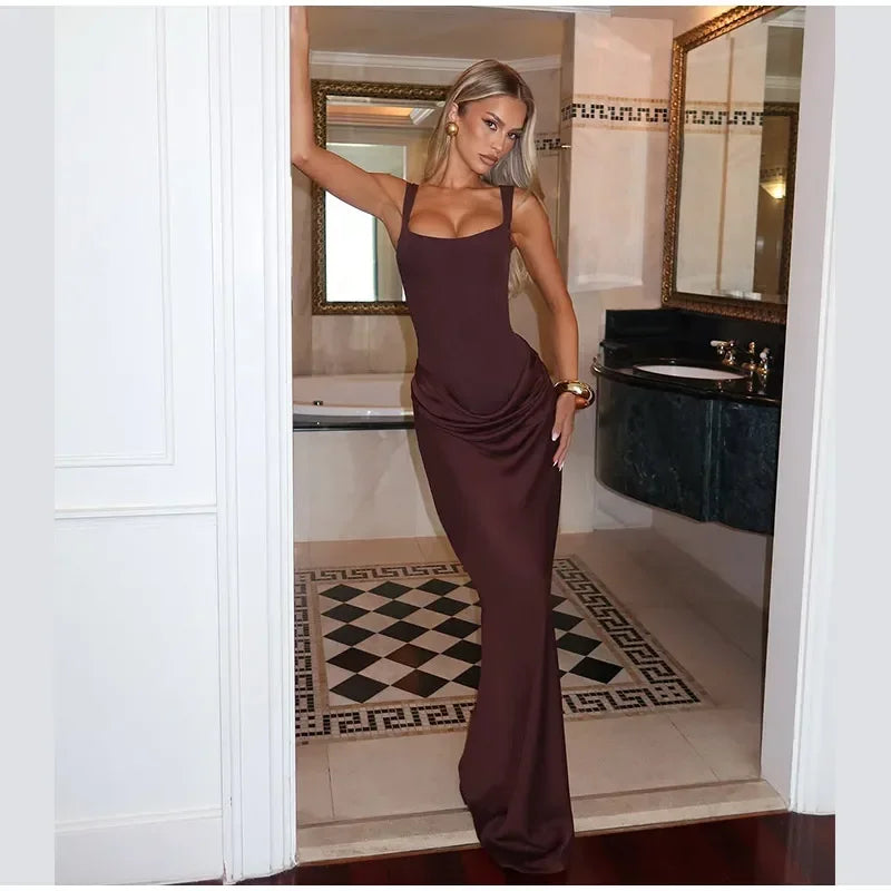 Exclusive Halter Square Neck Tailored Mini Dress