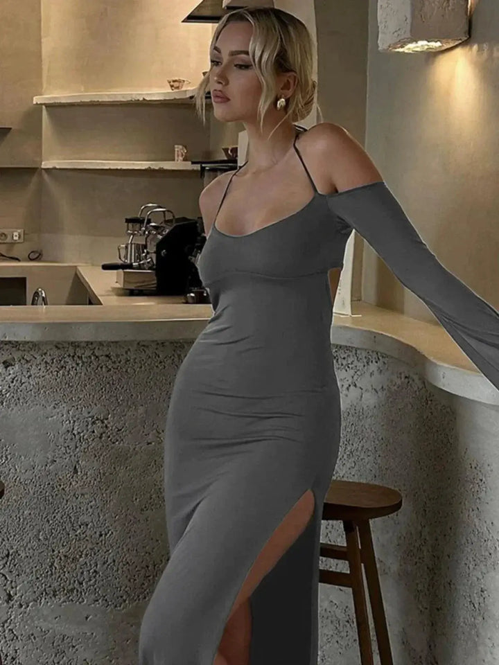 Elegant Off Shoulder Evening Gown Bodycon Dress - OurLum.com