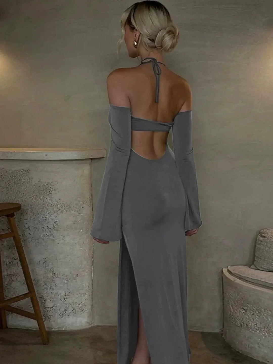 Elegant Off Shoulder Evening Gown Bodycon Dress - OurLum.com