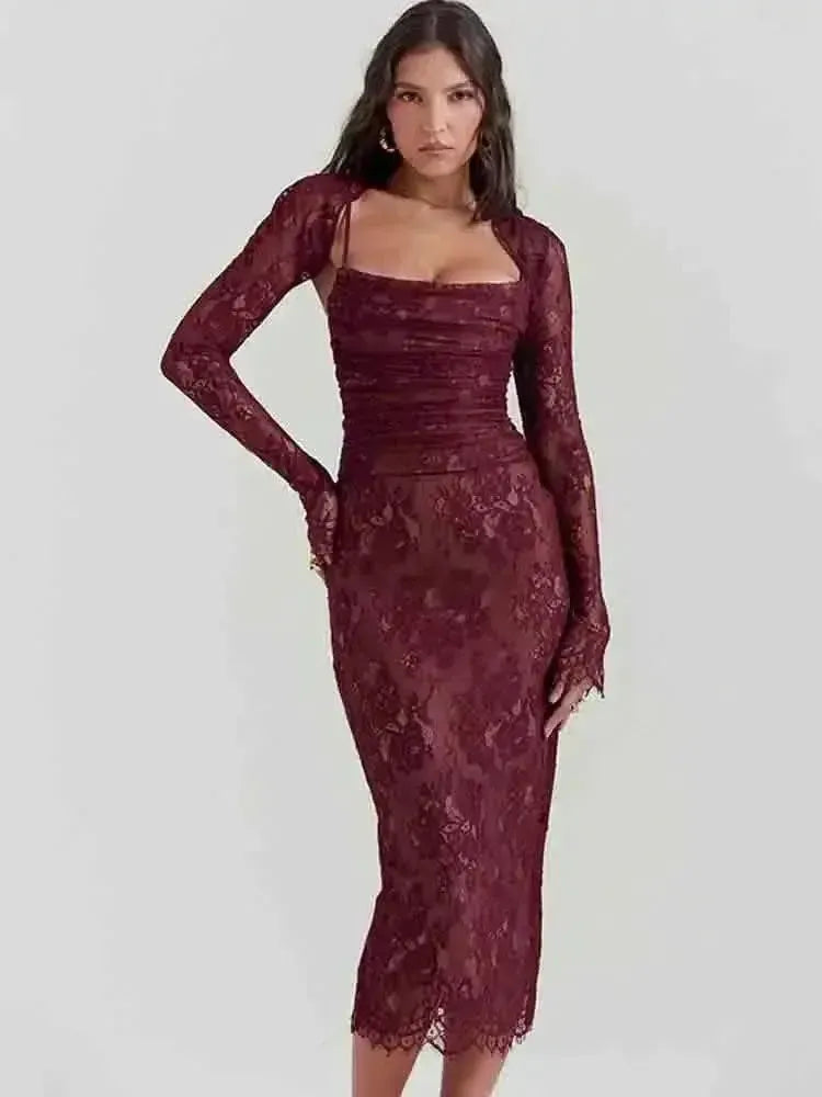 Avrilyaan Lace Bodycon Dress for Sophisticated Evening Wear