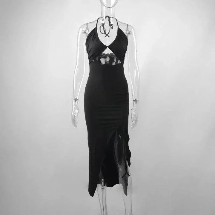 Backless Bodycon Dress Hollow Out Party Wear Women&