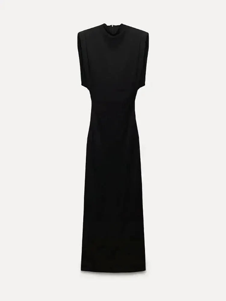 Black Bodycon Midi Dress Elegant Style For Women Chic