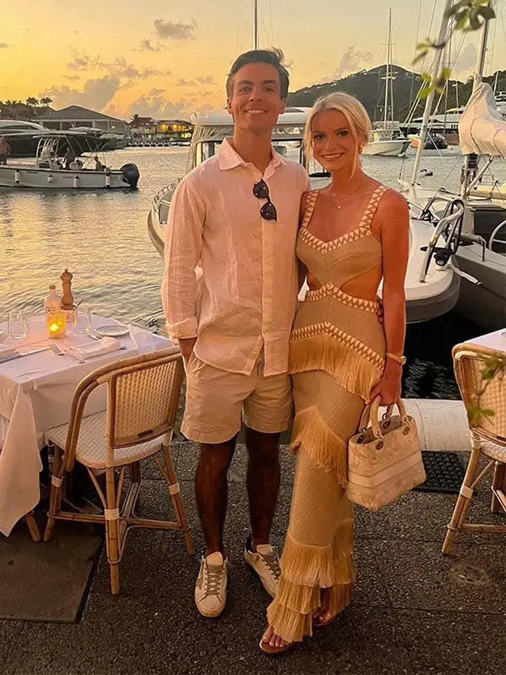 Chic Tassel Long Dress Hollow Out Beach Maxi Gown Perfect