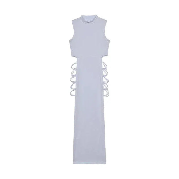 Criss Cross Cut Out Dress Sleeveless Chicwear Contemporary