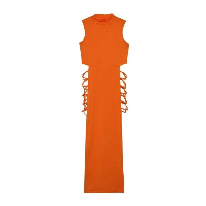 Criss Cross Cut Out Dress Sleeveless Chicwear Contemporary