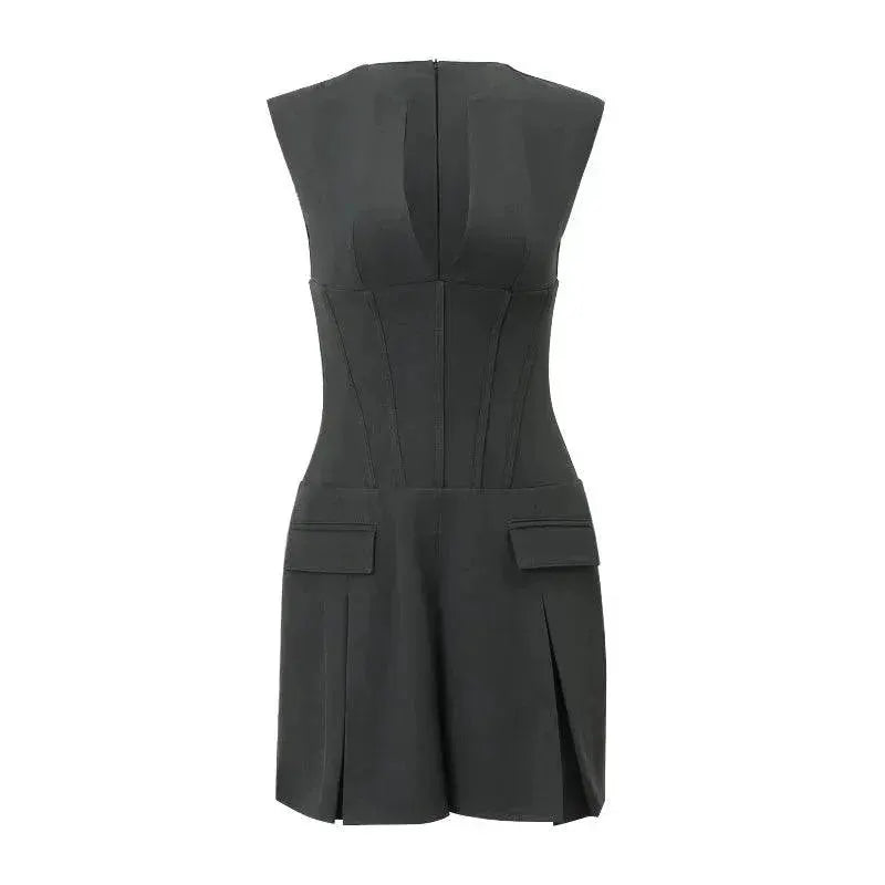 Deep V Neck Bodycon Dress Y2K Fashion Staple Stylish