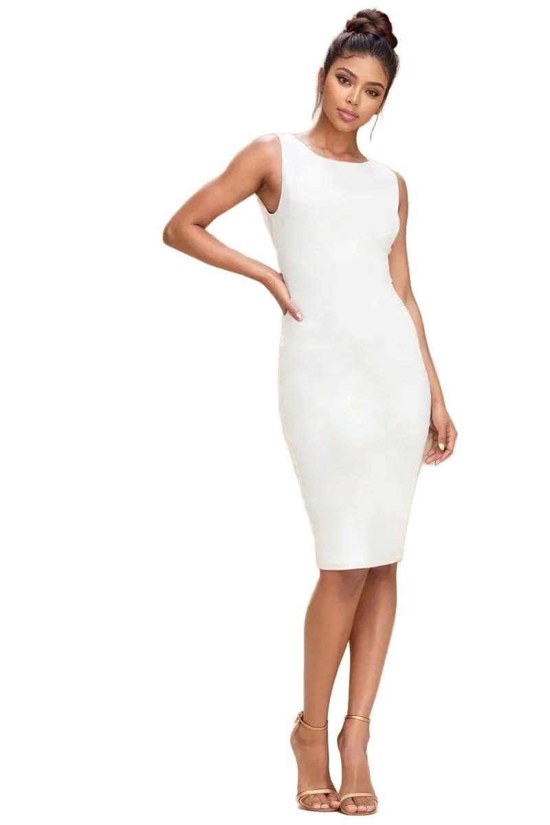 Elegance Steel Ring Bodycon Dress Modern Sophistication