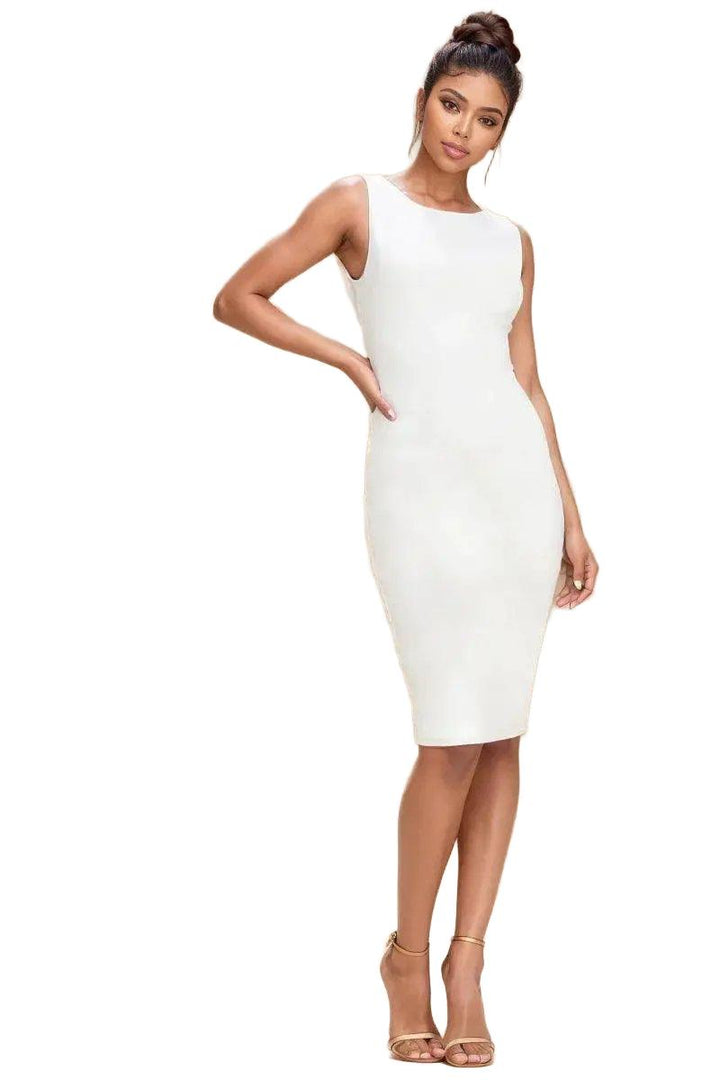 Elegance Steel Ring Bodycon Dress Modern Sophistication