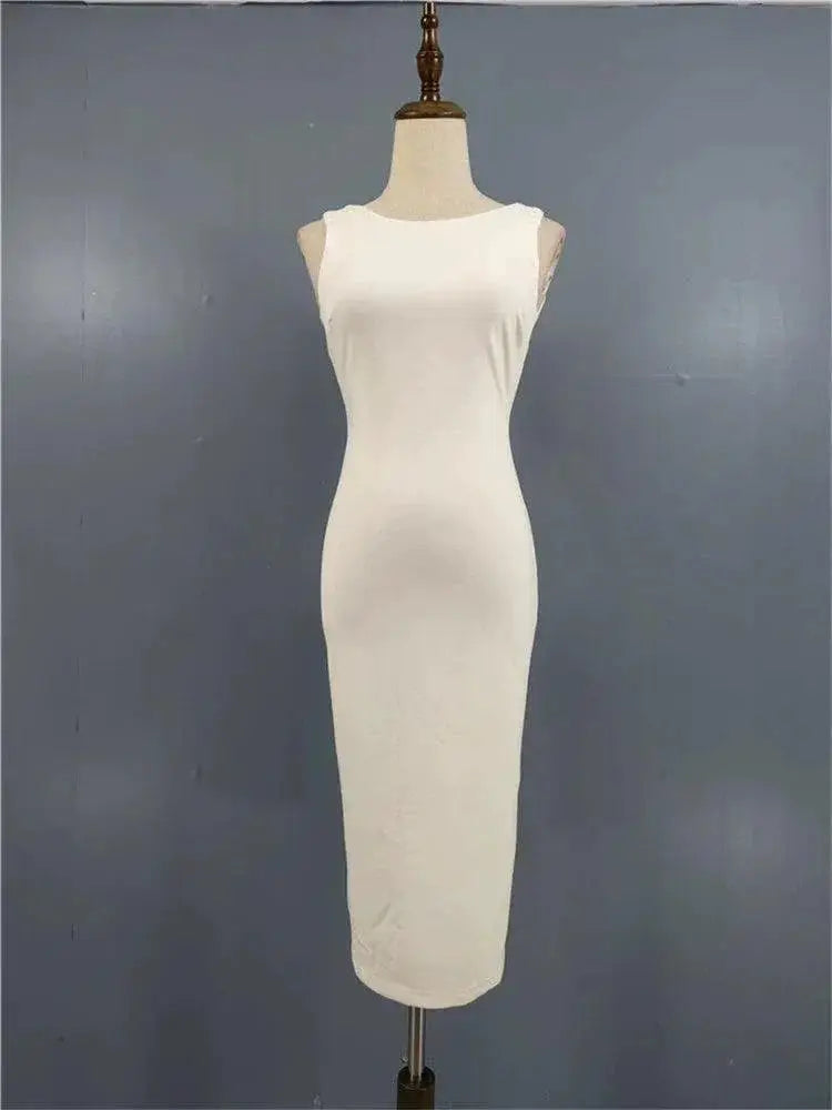 Elegance Steel Ring Bodycon Dress Modern Sophistication