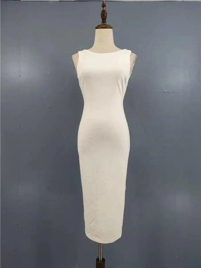 Elegance Steel Ring Bodycon Dress Modern Sophistication