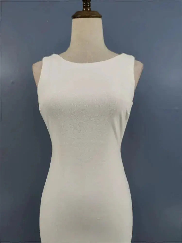Elegance Steel Ring Bodycon Dress Modern Sophistication