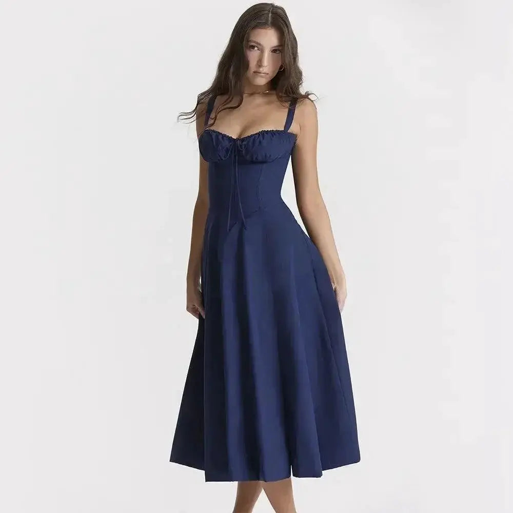Elegant Floral A Line Midi Dress Summer Bodycon Fashion