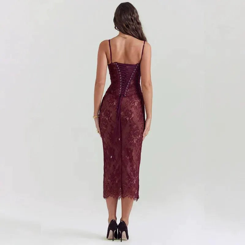 Elegant Lace Bodycon Dress Chic Evening Outfit for Women