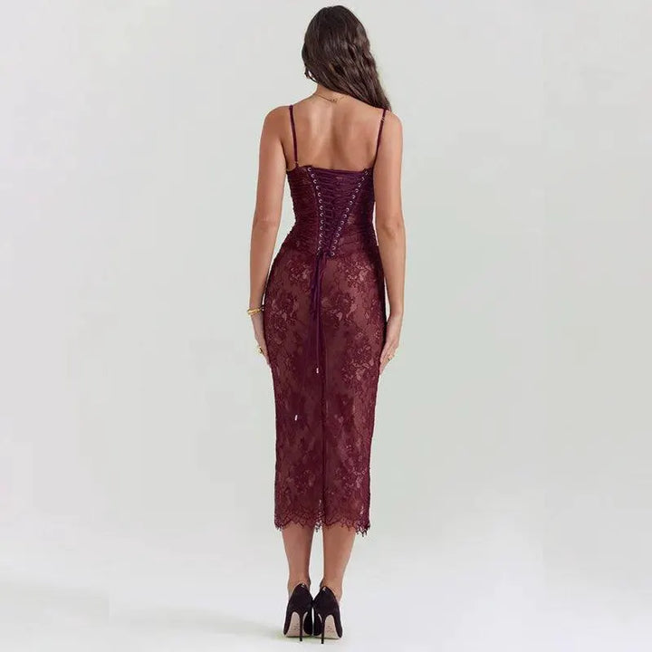 Elegant Lace Bodycon Dress Chic Evening Outfit for Women