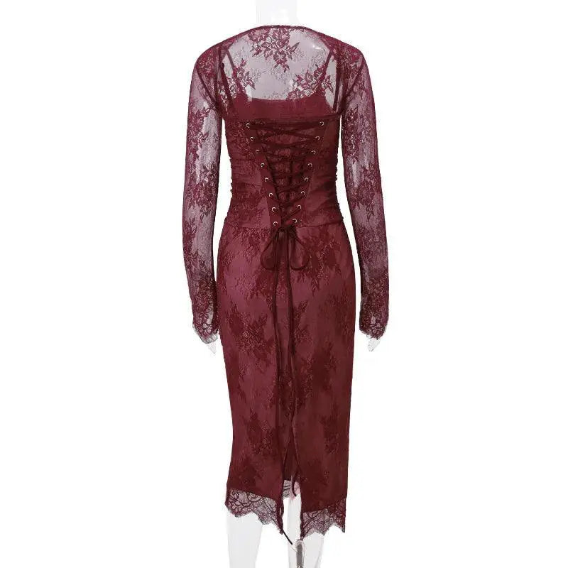 Elegant Lace Bodycon Dress Chic Evening Outfit for Women