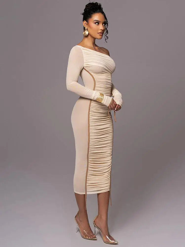 Elegant Mesh Backless Bodycon Dress For Sophisticated Women
