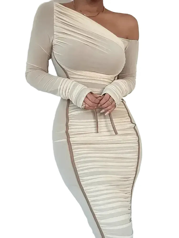 Elegant Mesh Backless Bodycon Dress For Sophisticated Women