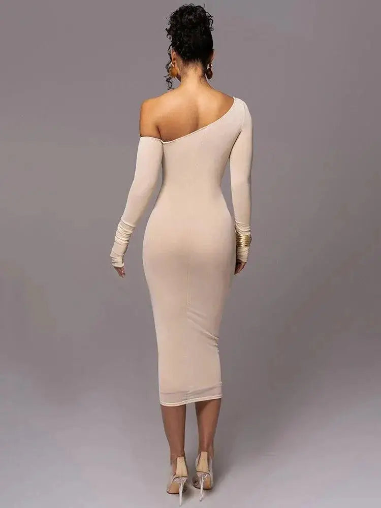 Elegant Mesh Backless Bodycon Dress For Sophisticated Women
