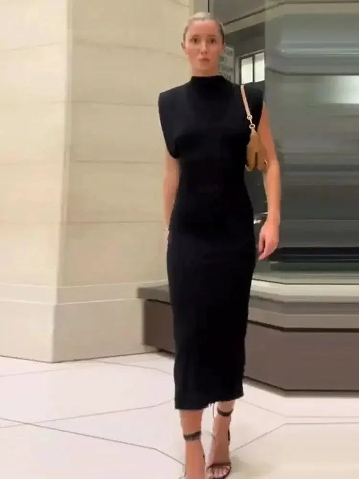 Elegant Pencil Long Dress Bodycon Maxi Gray Formal Wear