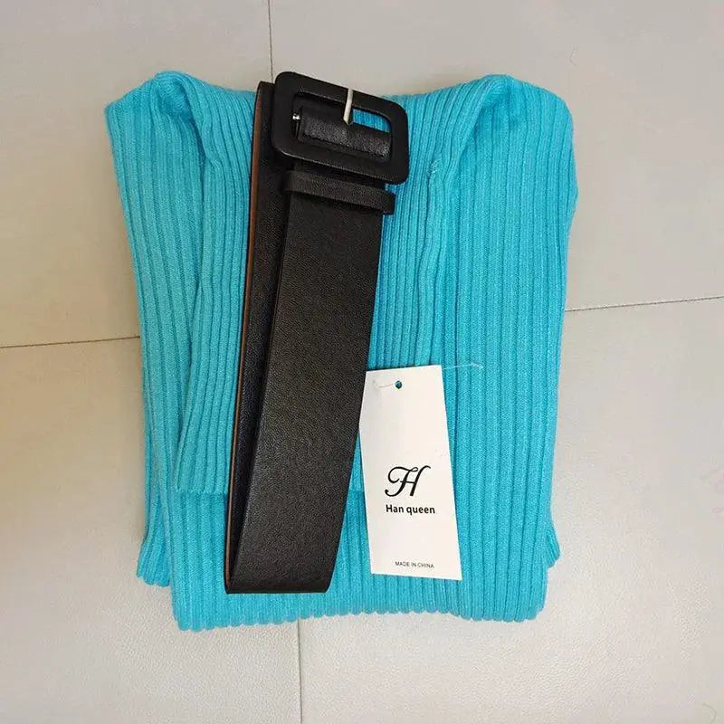 H Han Queen Bodycon Knit Dress Chic Winter Party Attire