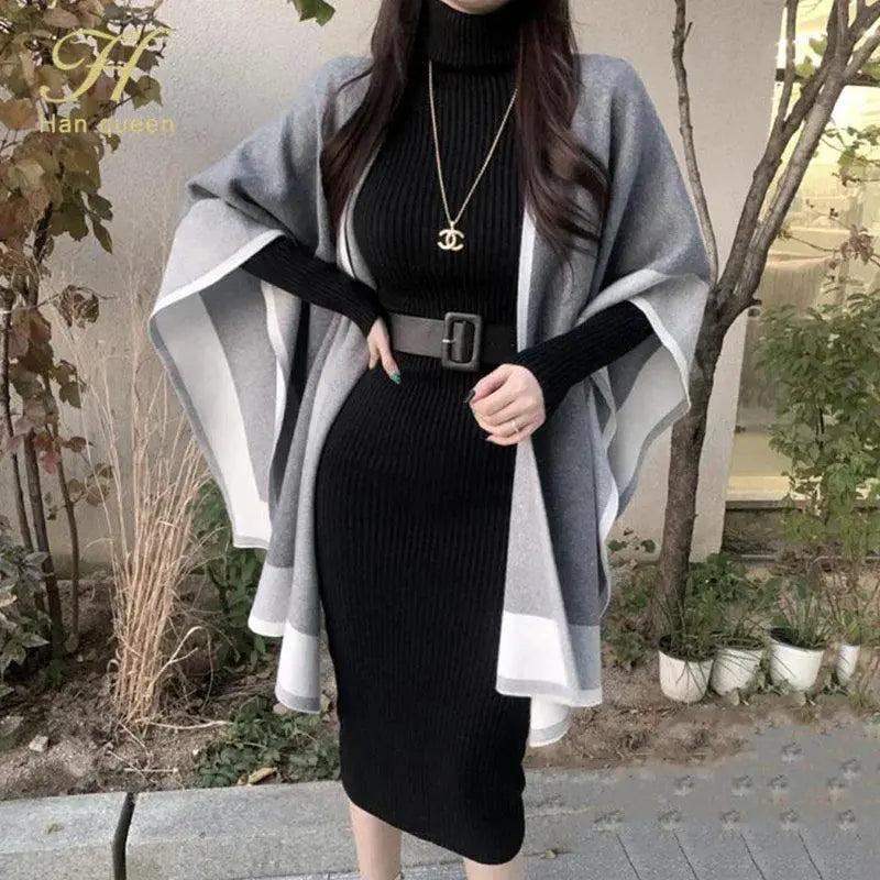 H Han Queen Bodycon Knit Dress Chic Winter Party Attire