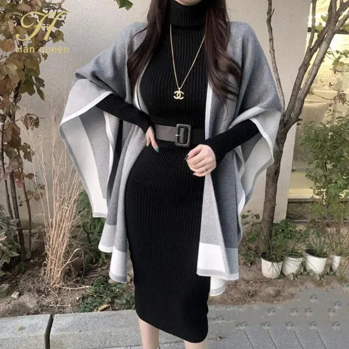 H Han Queen Bodycon Knit Dress Chic Winter Party Attire