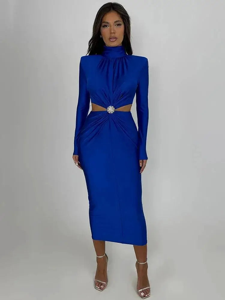Mozision Sexy Hollow Out Maxi Dress Chic Bodycon Elegance