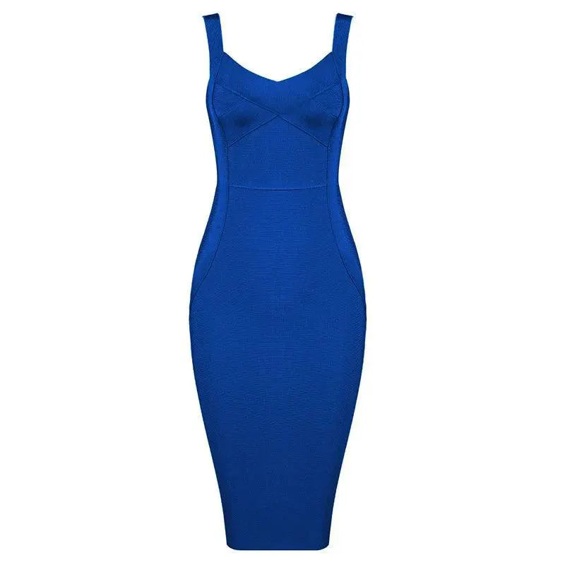 Night Out Glamour Bandage Dress Bodycon Knee Length