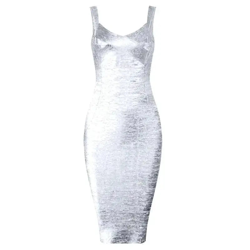 Night Out Glamour Bandage Dress Bodycon Knee Length