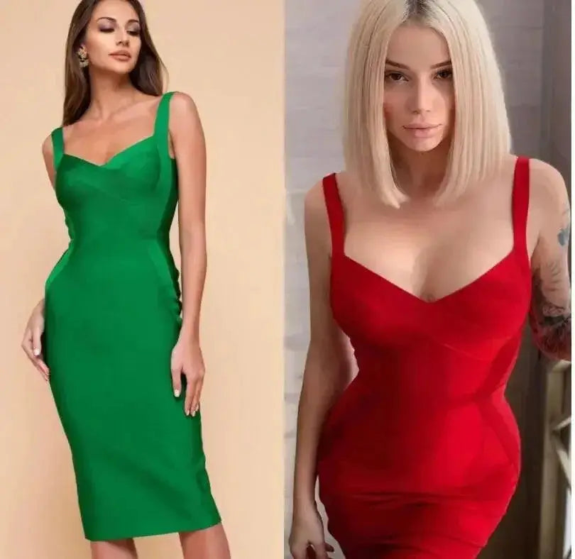 Night Out Glamour Bandage Dress Bodycon Knee Length