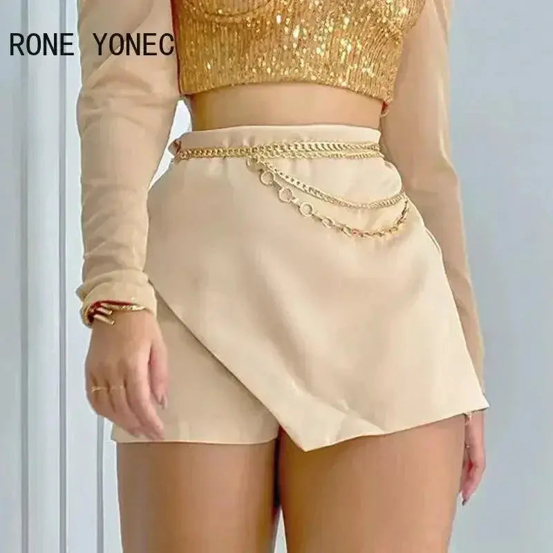 Night Out Sequin Bodycon Set Glamorous Mesh Chain Ensemble