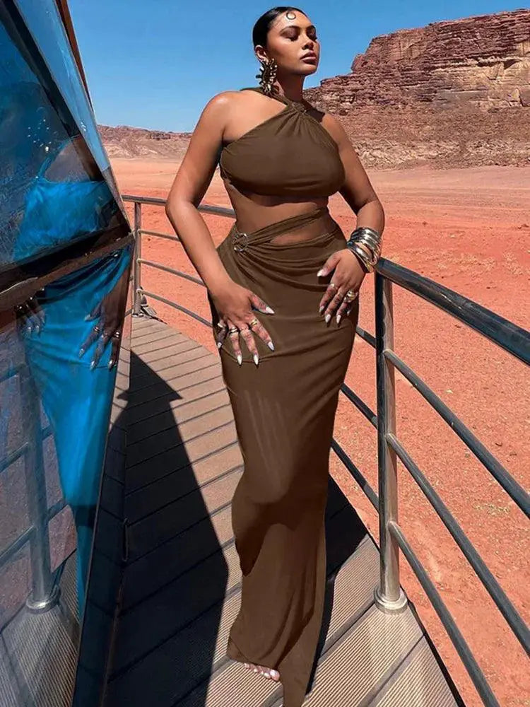Night Out Sexy Maxi Dress Chic Evening Clubwear for Women