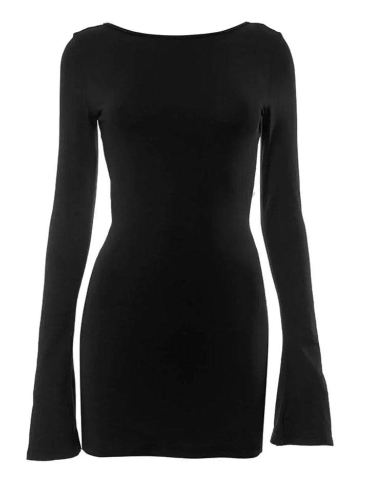 Ahagaga Backless Bodycon Dress With Elegant Bow Detail