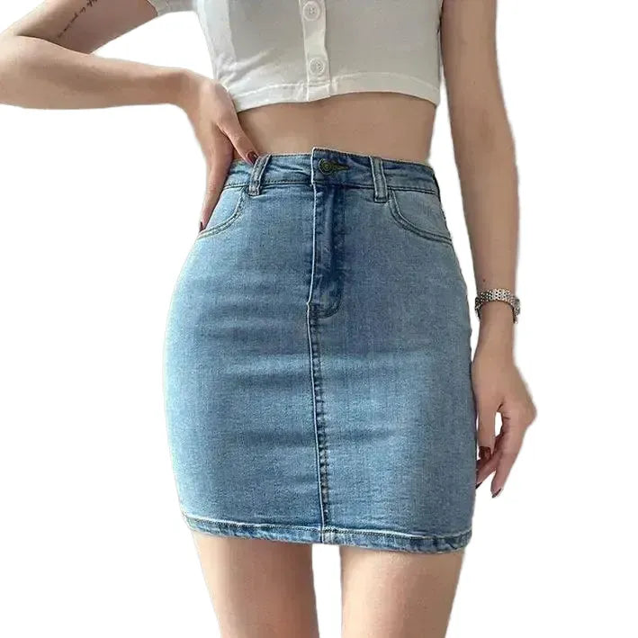 Denim Bodycon Dress Korean Style Elegance And Flattery