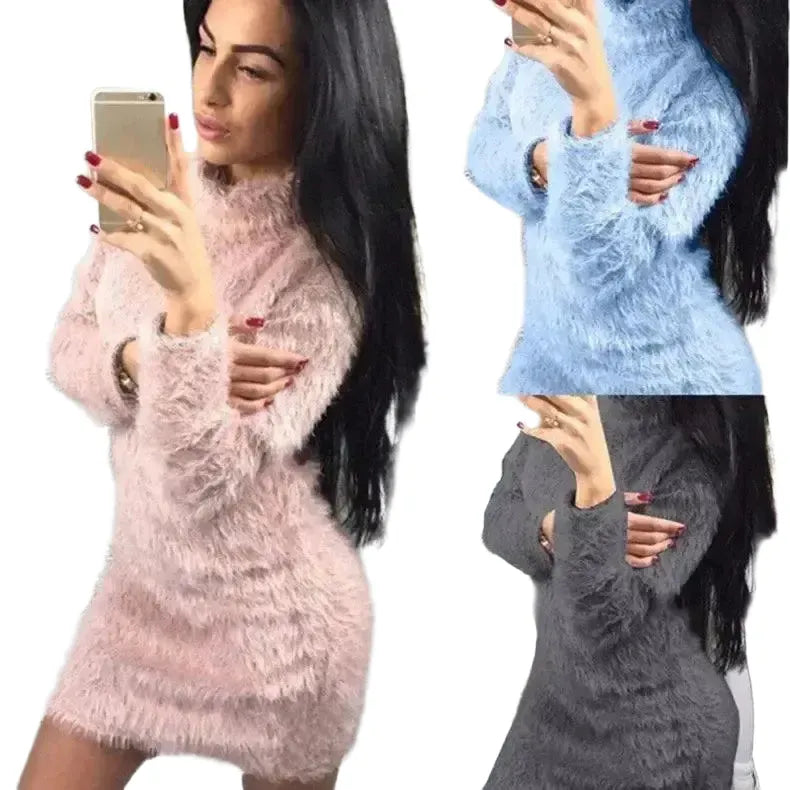 Elegant Party Bodycon Mini Dress Chic Knitted Bandage Outfit