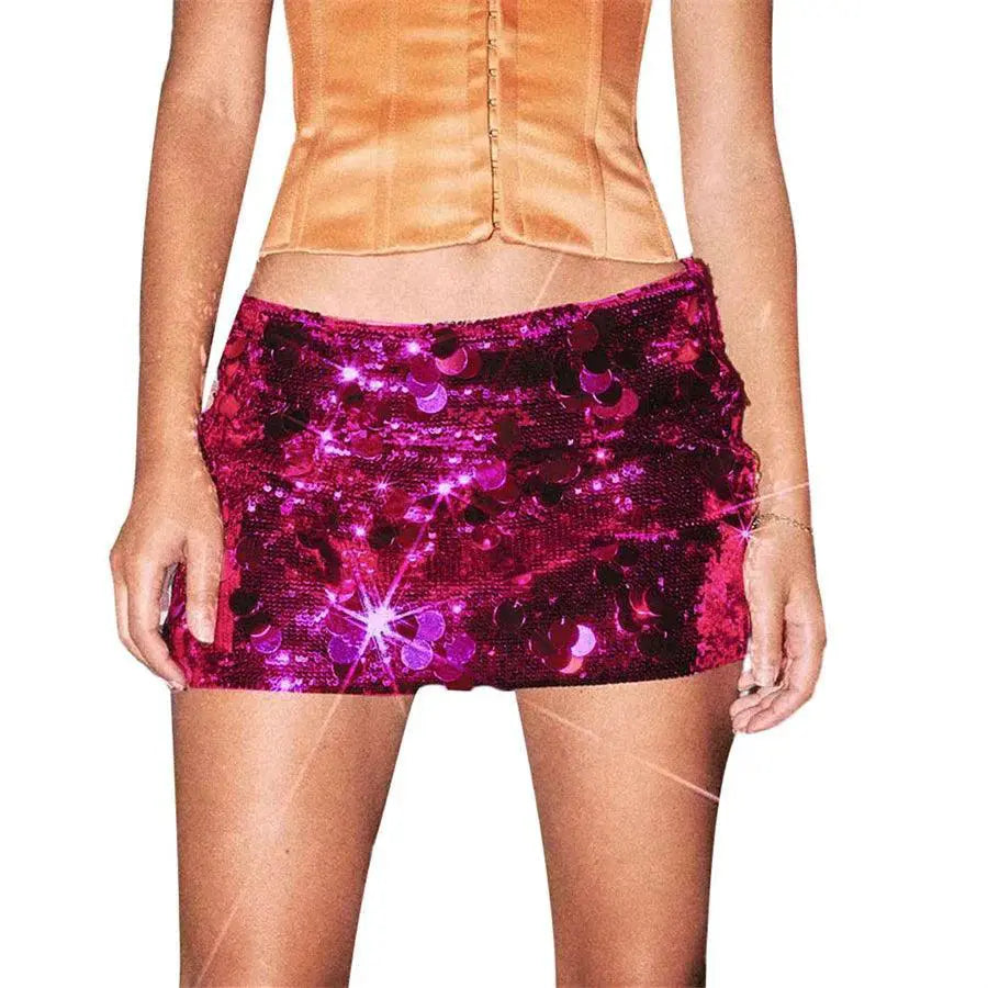 Shiny Sequins Bodycon Mini Skirt Sparkle And Shine Anywhere