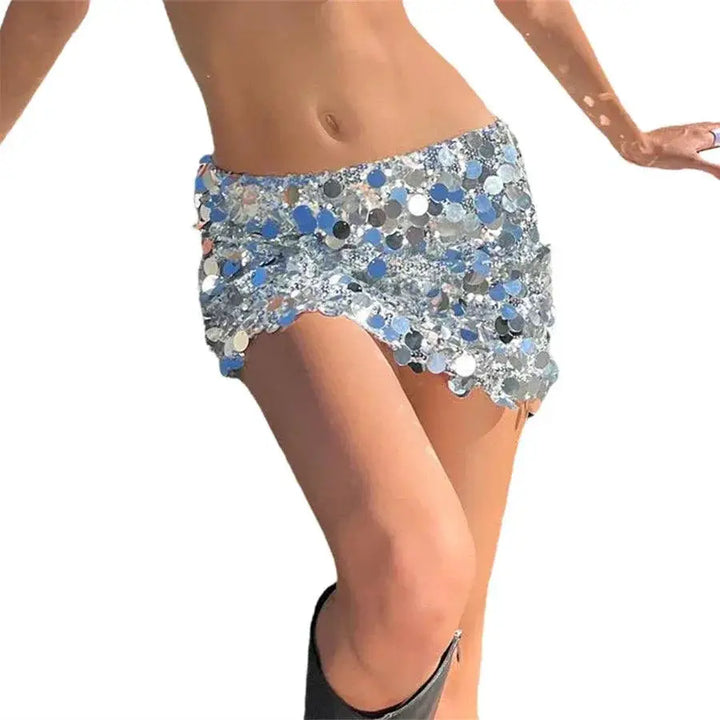 Shiny Sequins Bodycon Mini Skirt Sparkle And Shine Anywhere