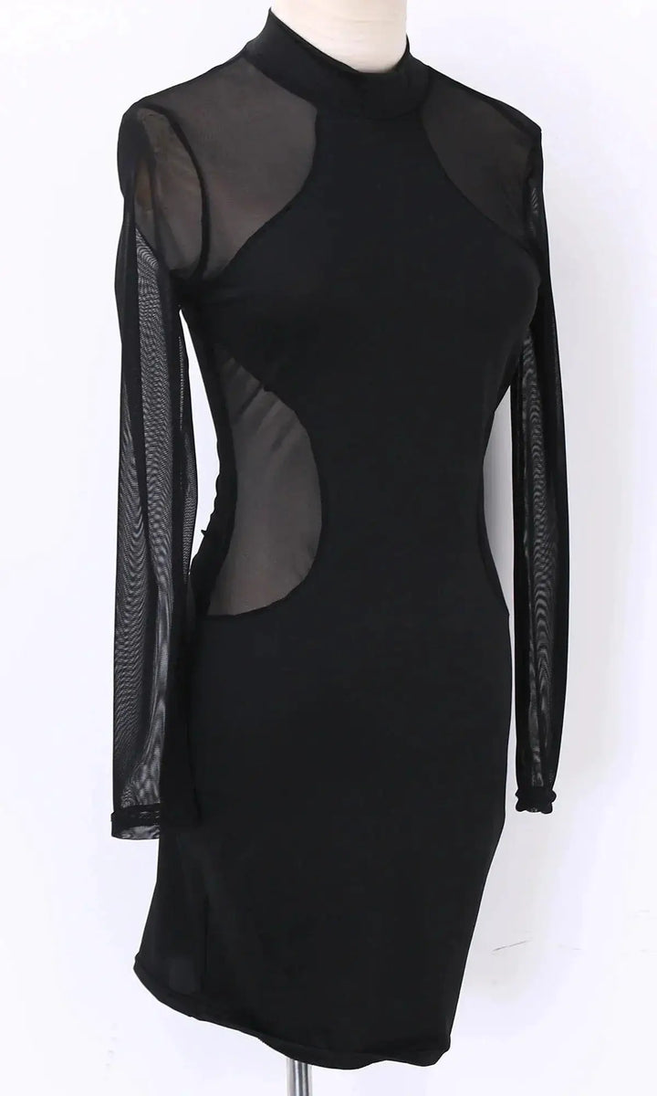 Sultry Sheath Sexy Transparent Sleeve Cocktail Dress