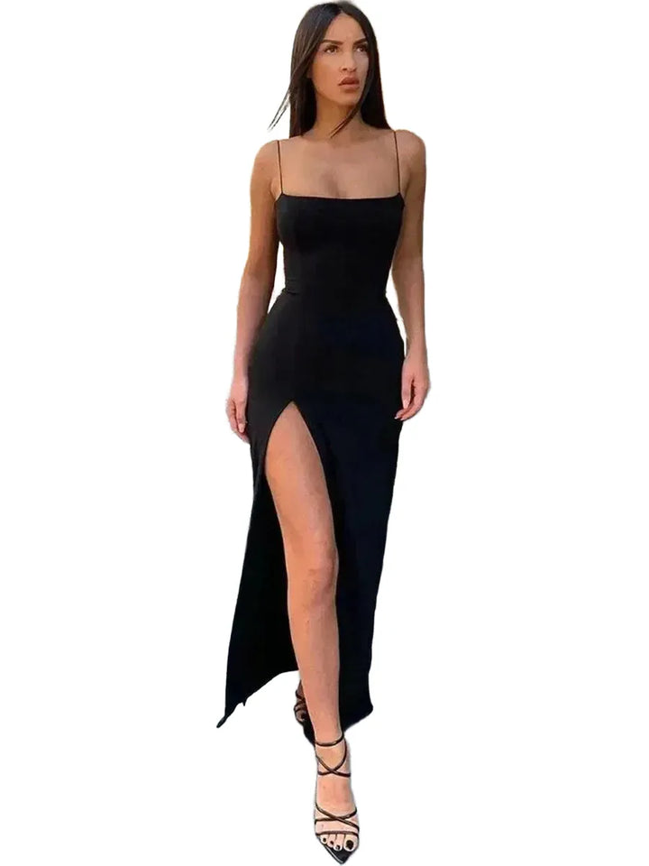 Summer Chic Bodycon Dress Spaghetti Strap Sleeve Sheath