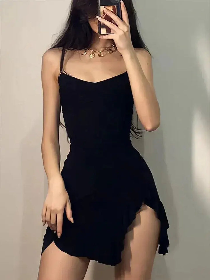 Summer Sleeveless Bodycon Mini Dress With Split Detail