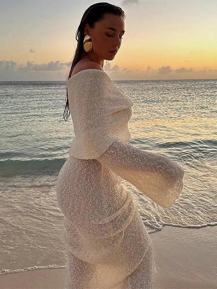 Summer Sun Protection Maxi Dress UV Shield Beachwear